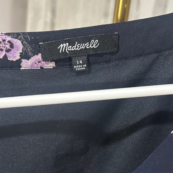 Madewell Dark Blue Dress with Purple Floral Accents - Picture 2 of 4